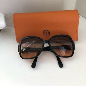 Tory Burch tortoise sunglasses with case